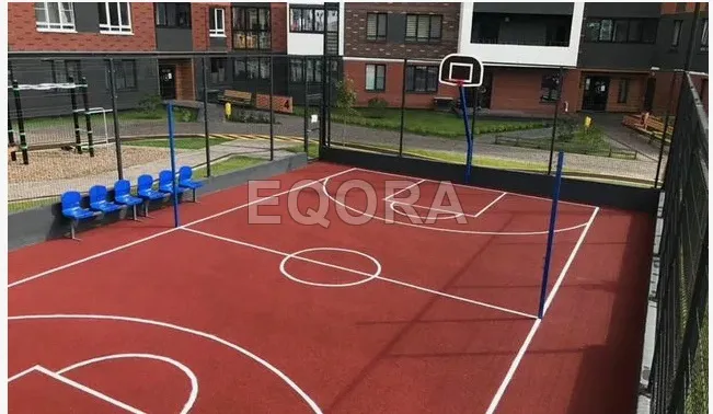 Бесшовное покрытие из резиновой крошки для баскетбольной площадки в Дмитре